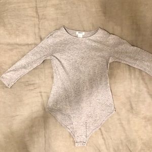 Girls Grey Long Sleeve Bodysuit - Size 9/10
